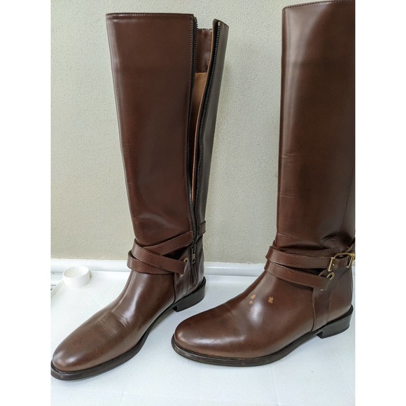 Sz 4 Burberry Ankle Strap Brown Leather 